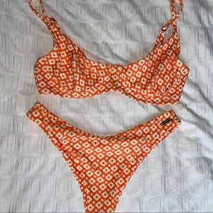 Blackbough orange bikini set